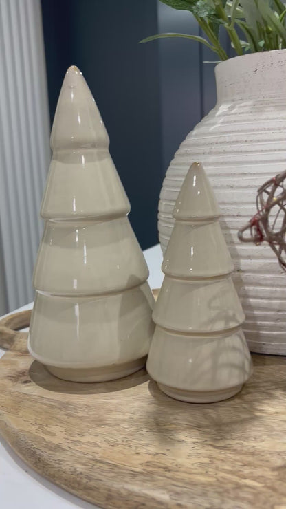 Natural Glazed Ceramic Christmas Tree Decoration
