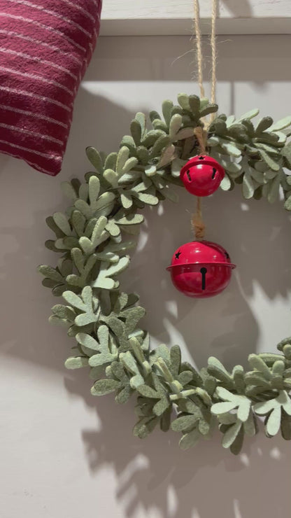 Felt Wreath with Bell Detail - 2 colours