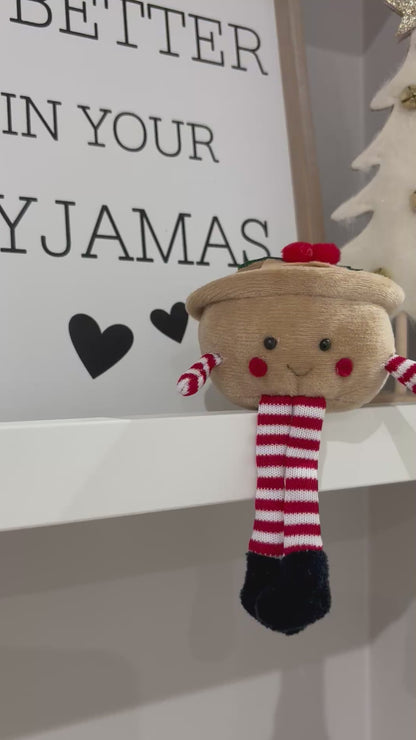 Fabric Mince Pie  Shelf Sitter - Jingle