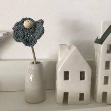 Load image into Gallery viewer, Little Milk Bottle with Blue Crochet Flower