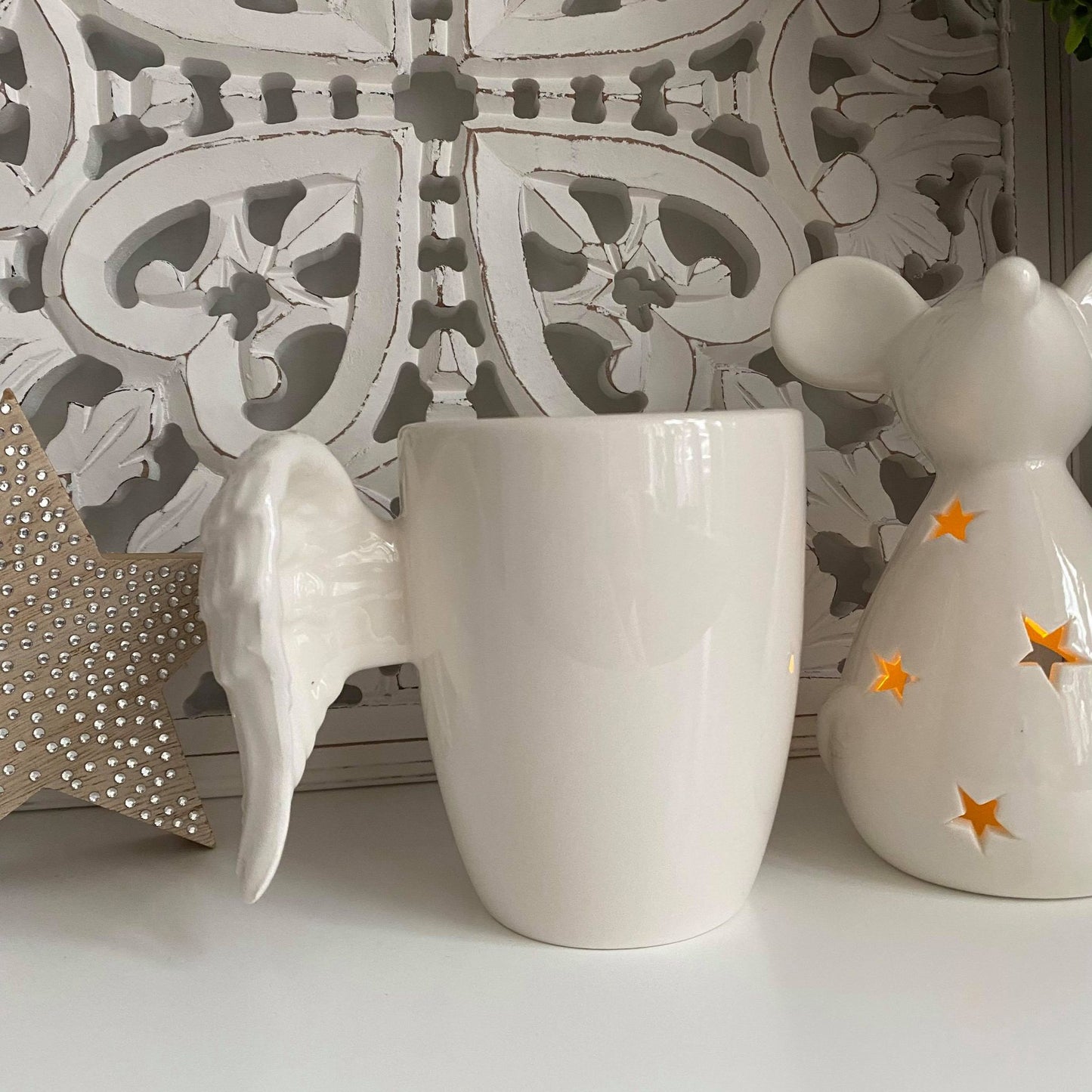 White Angel wing mug