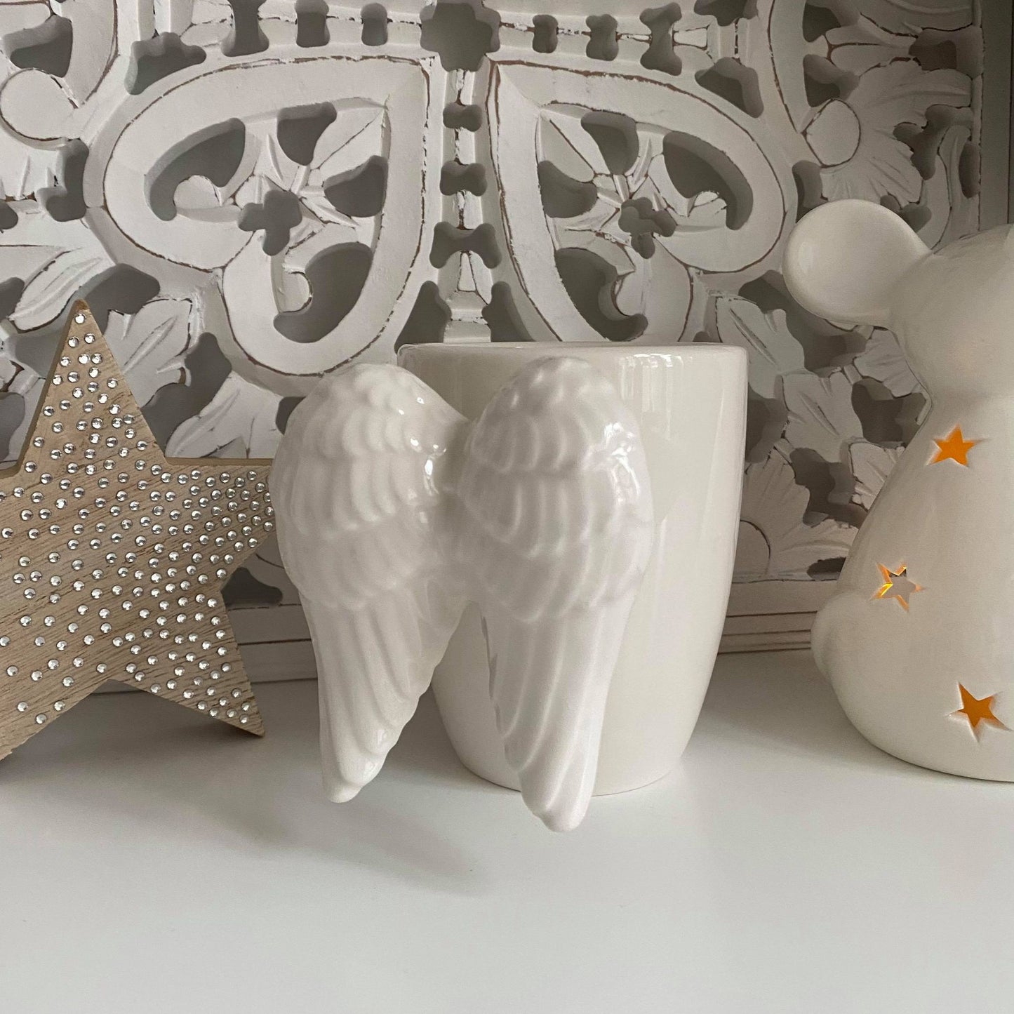White Angel wing mug