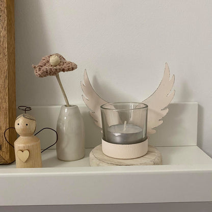 Angel wing tea light holder