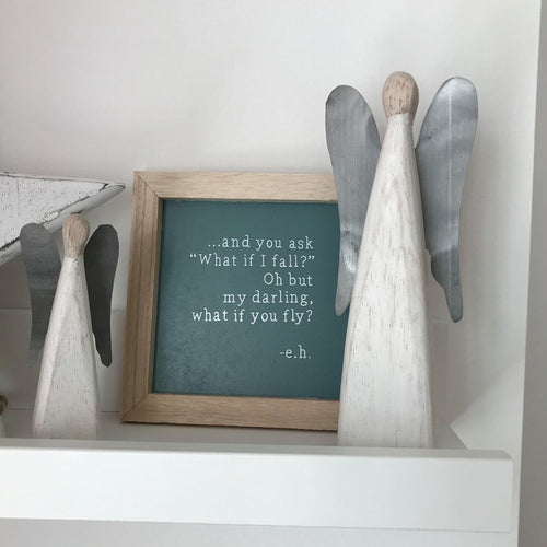 White Angel with Metal Wings - 2 sizes