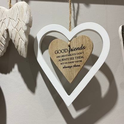 Good Friends Are Like Stars Hanging Heart Decoration