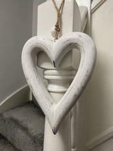Load image into Gallery viewer, Distressed Chubby Mango Wooden Heart - Grey