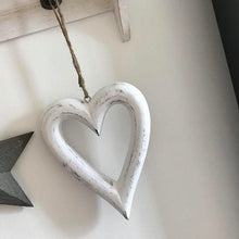 Load image into Gallery viewer, Distressed Chubby Mango Wooden Heart - Grey