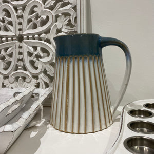 Sage Ombré Ribbed Ceramic Jug