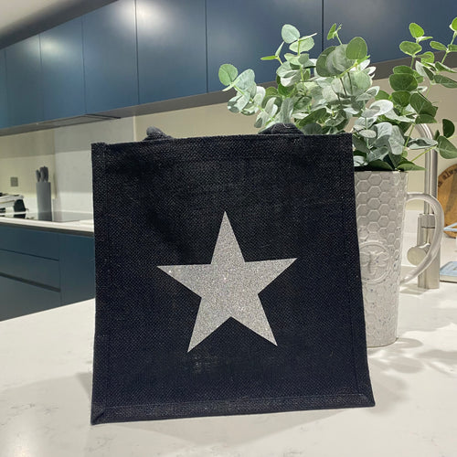 Black Jute midi tote bag