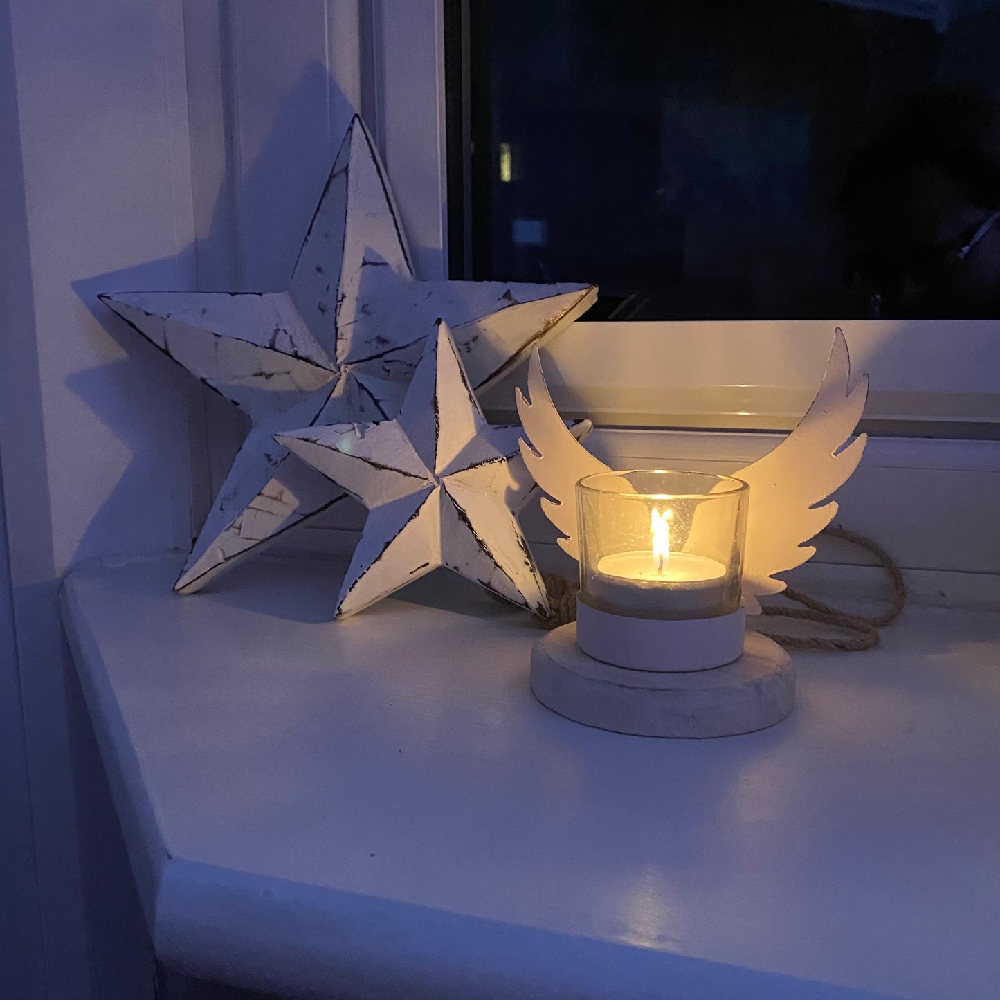 Angel wing tea light holder