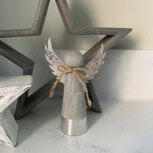 Cement standing angel