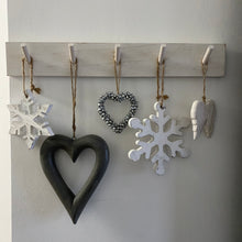 Load image into Gallery viewer, White Washed Hanging Snowflake Set