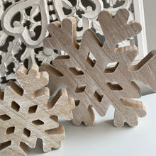 Load image into Gallery viewer, Wooden Cut Out Snowflakes