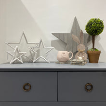 Load image into Gallery viewer, White mantlepiece stars - set of three