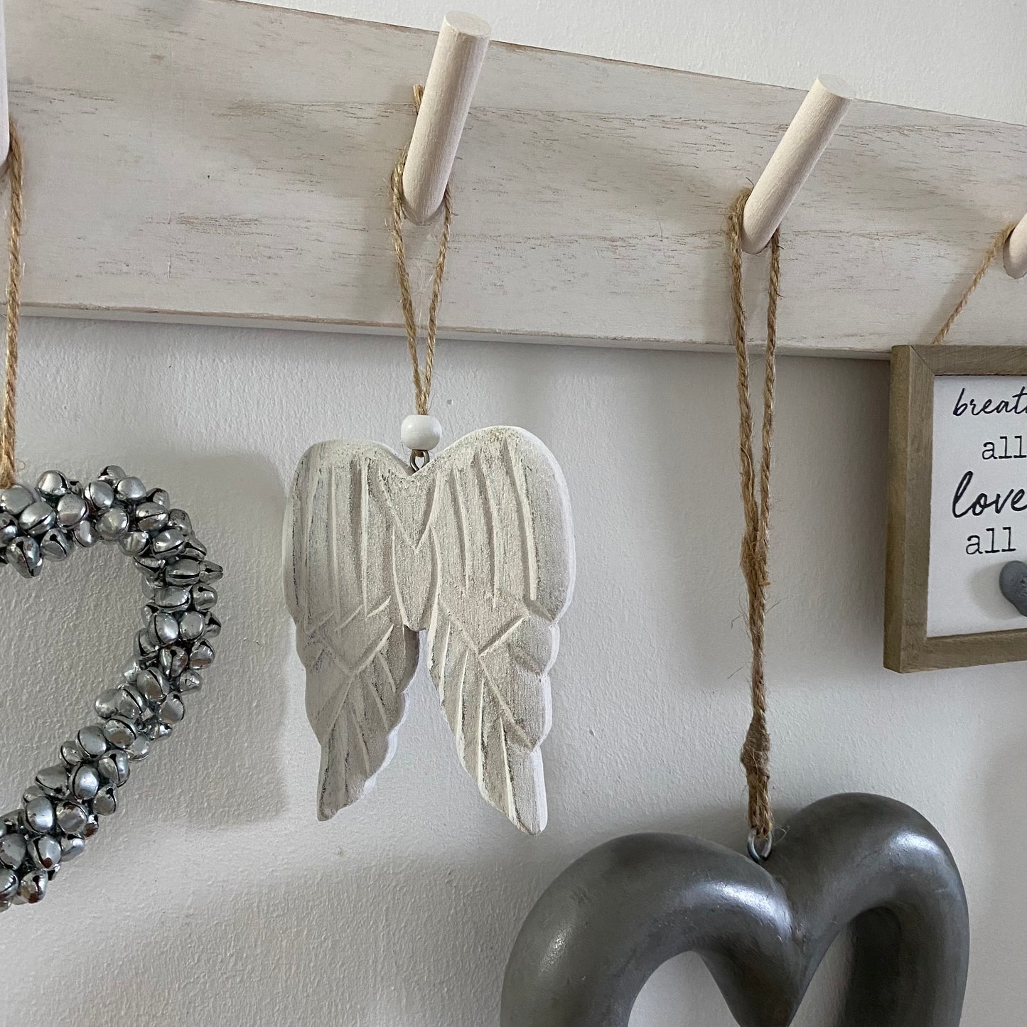 Hanging Carved Wooden Angel Wings
