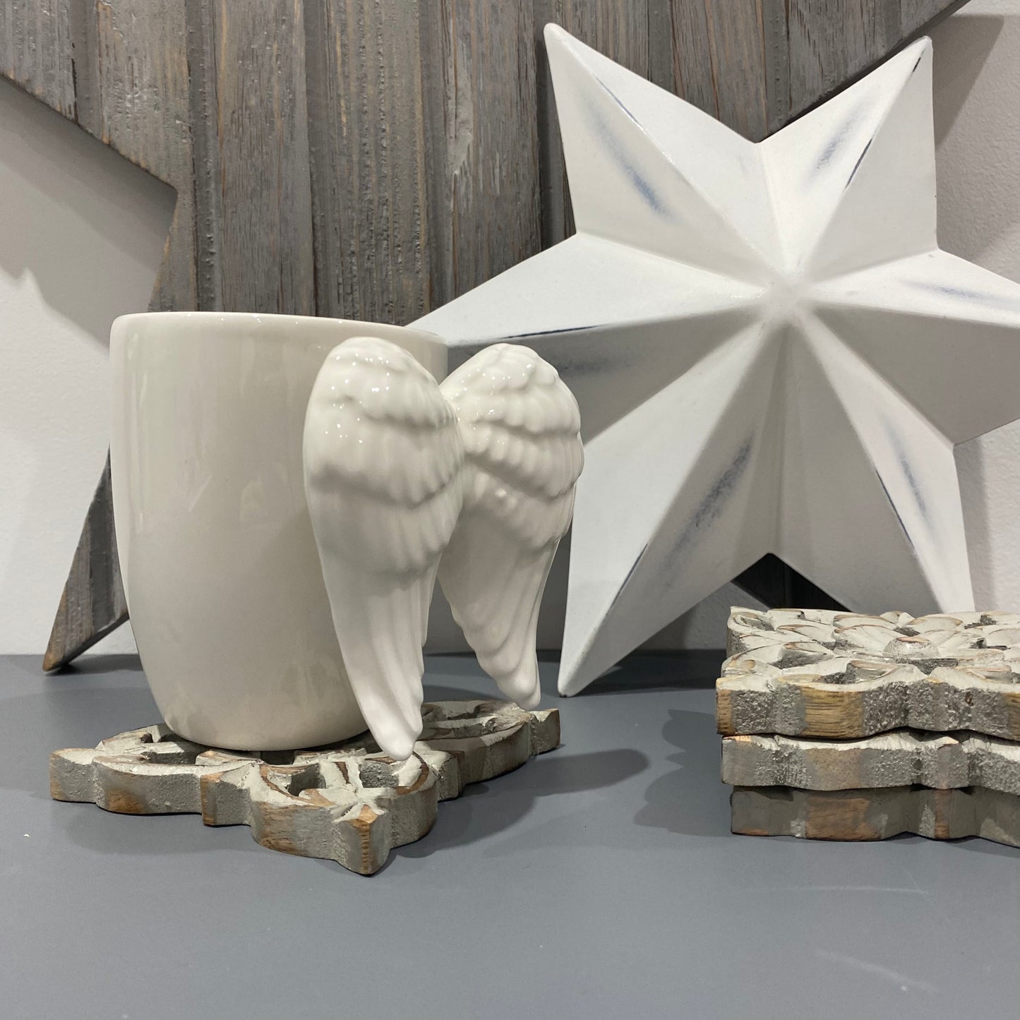 White Angel wing mug