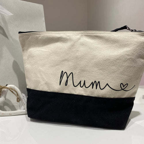 Black dipped accessory bag - personalised
