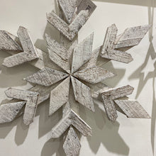 Load image into Gallery viewer, Medium white washed wooden snowflake