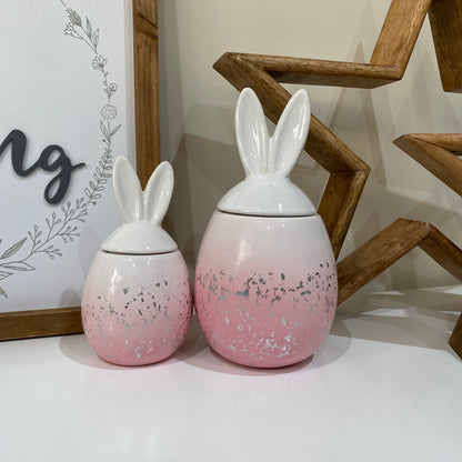 Pink Ombre Bunny Pots - set of 2