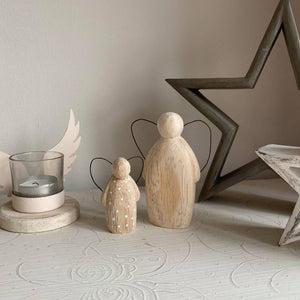 Natural Wooden Angels - Dotty and Dee